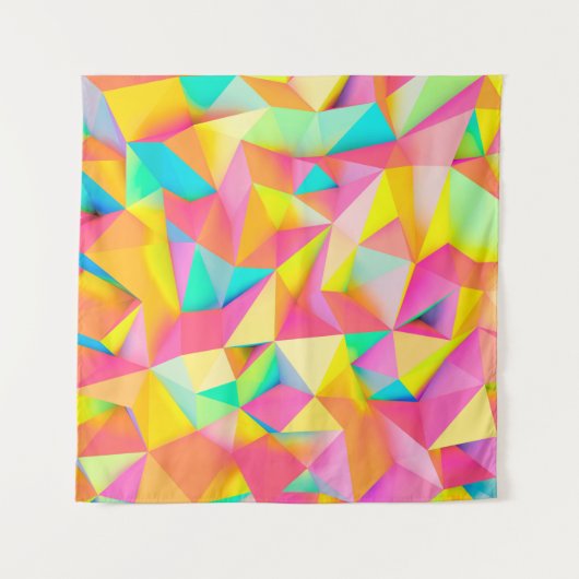 3D Illustratie - Kleurrijke lage poly textuur3d, a Wandkleed (Voorkant)