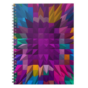 3D-illustratie of 3D-renderend mozaïekkleurpatroon Notitieboek