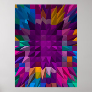 3D-illustratie of 3D-renderend mozaïekkleurpatroon Poster