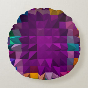 3D-illustratie of 3D-renderend mozaïekkleurpatroon Rond Kussen