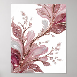 3D ILLUSTRATIE VAN EEN LUXUEUS BLOEMENONTWERP MET POSTER
