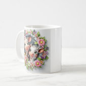 3D-illustratie van Moederdag Koe en kalf Koffiemok (Voorkant links)