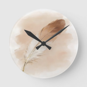⁠3D Impasto Waterverf Zand Veer Boho Elegant⁠ Ronde Klok