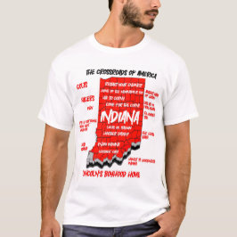 3D Indiana kaartontwerp T-shirt