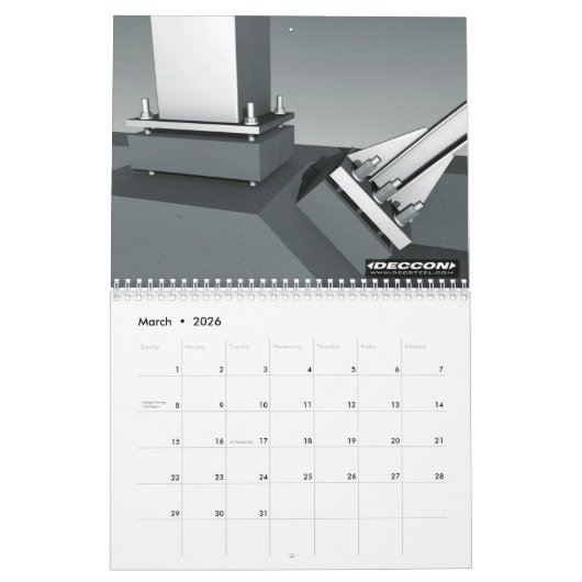 3D INDUSTRIËLE FINE ART B&W - DIGITALE ART KALENDER (Mar 2026)