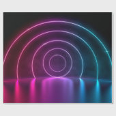 3d ing of ultraviolet circle portal glowing lines cadeaupapier (Vlak)