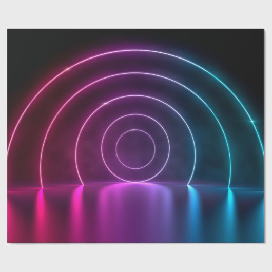 3d ing of ultraviolet circle portal glowing lines cadeaupapier (Vlak)