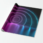 3d ing of ultraviolet circle portal glowing lines cadeaupapier (Uitgerold)
