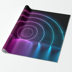 3d ing of ultraviolet circle portal glowing lines  cadeaupapier