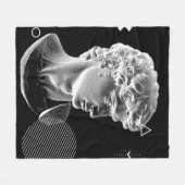 3D ing van Michelangelo's David head in pixel 8 Fleece Deken (Voorkant (Horizontaal))