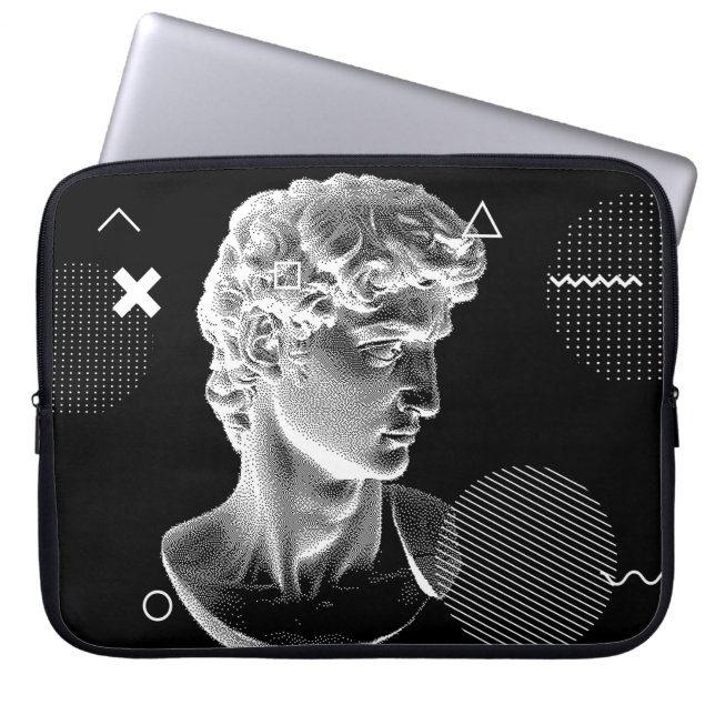 3D ing van Michelangelo's David head in pixel 8 Laptop Sleeve (Voorkant)