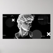 3D ing van Michelangelo's David head in pixel 8 Poster (Voorkant)