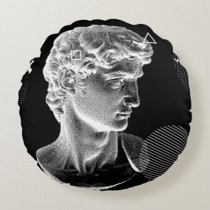 3D ing van Michelangelo's David head in pixel 8 Rond Kussen