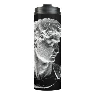 3D ing van Michelangelo's David head in pixel 8 Thermosbeker