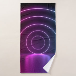 3d ing van ultraviolet cirkelportaalgolven badhanddoek
