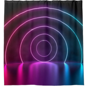 3d ing van ultraviolet cirkelportaalgolven douchegordijn