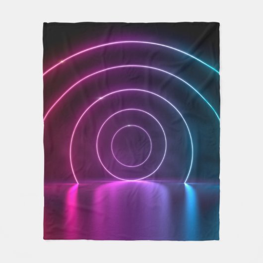 3d ing van ultraviolet cirkelportaalgolven fleece deken (Voorkant)