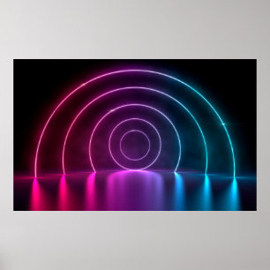 3d ing van ultraviolet cirkelportaalgolven poster