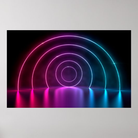 3d ing van ultraviolet cirkelportaalgolven poster (Voorkant)