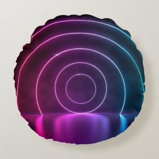 3d ing van ultraviolet cirkelportaalgolven rond kussen