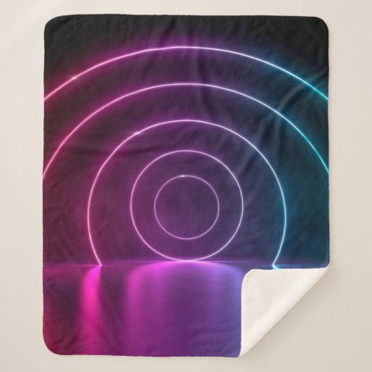 3d ing van ultraviolet cirkelportaalgolven sherpa deken (Voorkant)