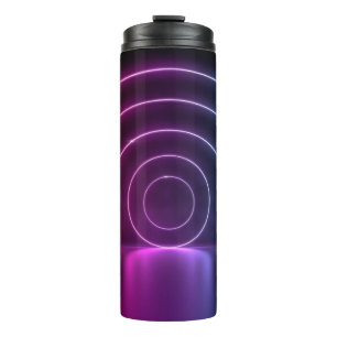 3d ing van ultraviolet cirkelportaalgolven thermosbeker