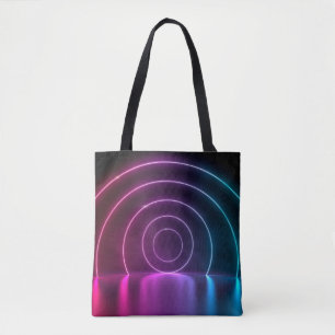 3d ing van ultraviolet cirkelportaalgolven tote bag