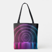 3d ing van ultraviolet cirkelportaalgolven tote bag (Achterkant)