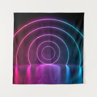 3d ing van ultraviolet cirkelportaalgolven wandkleed