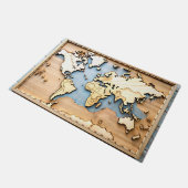 3D ingelijste Wereldkaart deurmat (Schuin)