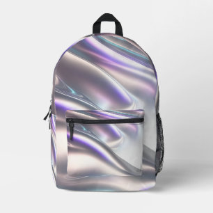3D iriserende metalen schooltas Bedrukte Rugzak