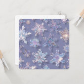 3D-iriserende sneeuwvlokken Kaart (Voorkant / Achterkant in situ)