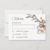 3D Ivory Magnolia Simple Wedding RSVP Kaartje (Voorkant)