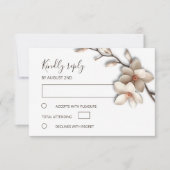 3D Ivory Magnolia Simple Wedding RSVP Kaartje (Voorkant)