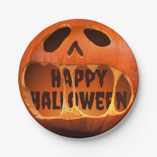 3d Jack o'lantern pompoen Halloween Papier Bord (Voorkant)