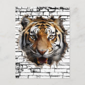 3D Jaguar Wall Break Art – Realistic Safari Briefkaart (Voorkant)