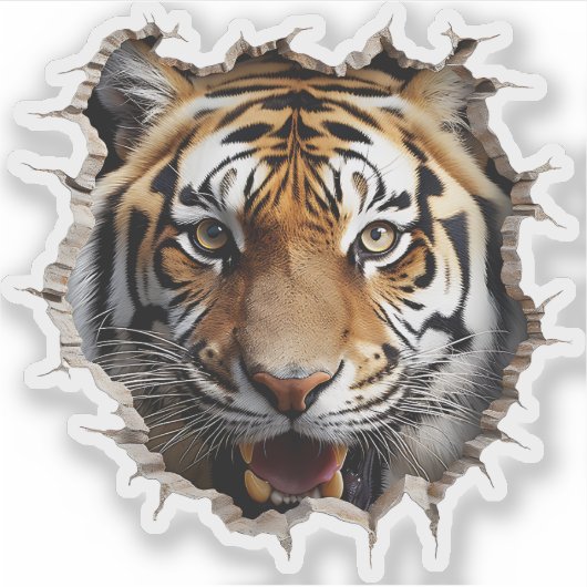 3D Jaguar Wall Break Art – Realistic Safari Sticker (Voorkant)
