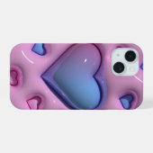 3D Jelly Grote Liefde Hart Telefoon Case iPhone 15 Case (Achterkant horizontaal)
