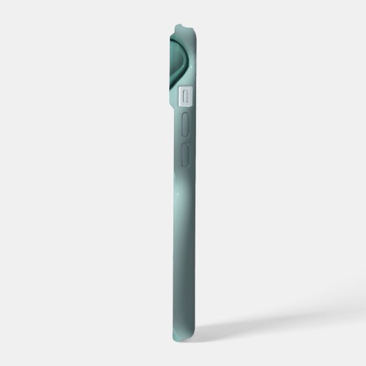 3D Jelly Pastel Blauwgroen Hart Esthetische Telefo iPhone 15 Case (Linkerkant)