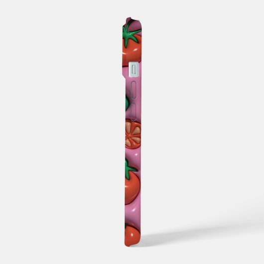 3D Jelly Roze Tomaat Telefoon Case iPhone 15 Case (Linkerkant)