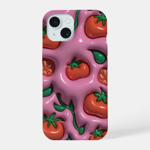 3D Jelly Roze Tomaat Telefoon Case iPhone 15 Case