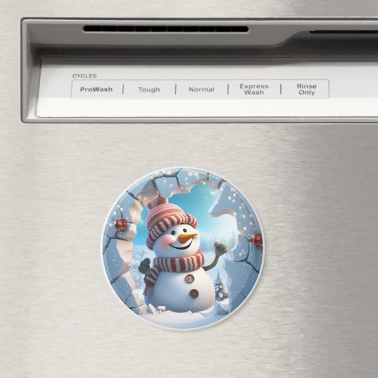 3D Jolly Snowman Magneet (Insitu (Vaatwasser))