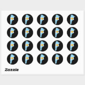 3D kaart van Argentinië Ronde Sticker (Vel)