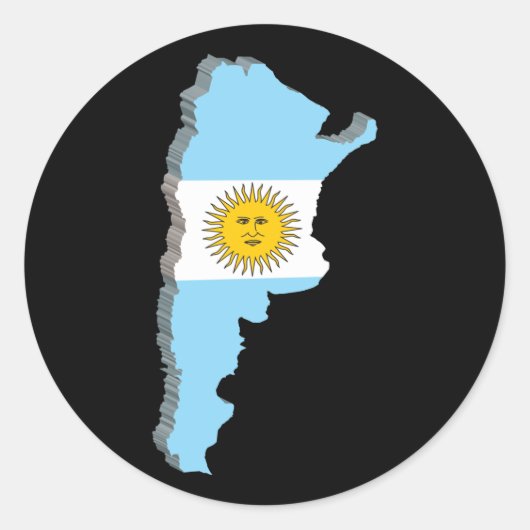 3D kaart van Argentinië Ronde Sticker (Voorkant)