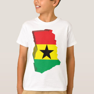 3D kaart van Ghana T-shirt
