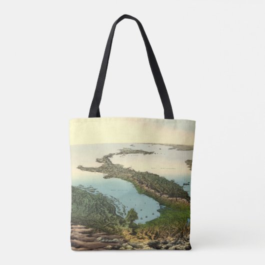  3D-kaart van Italië (19e eeuw) Tote Bag (Achterkant)