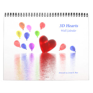3D Kalender van de Muur van Harten