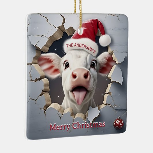3D Kalf Kerstmis Keramisch Ornament (Rechts)