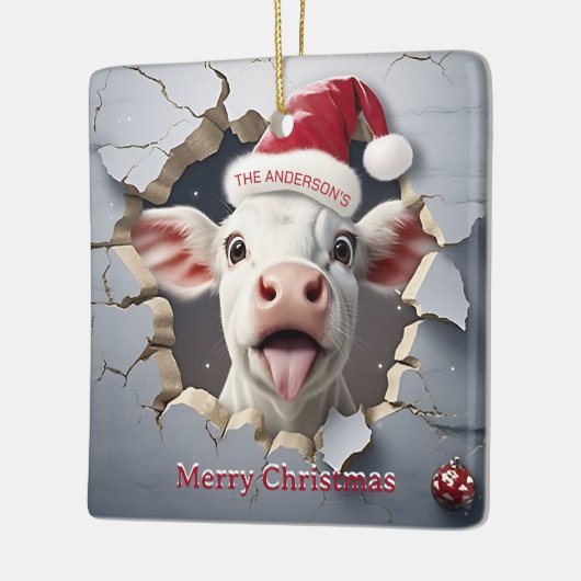 3D Kalf Kerstmis Keramisch Ornament (Links)