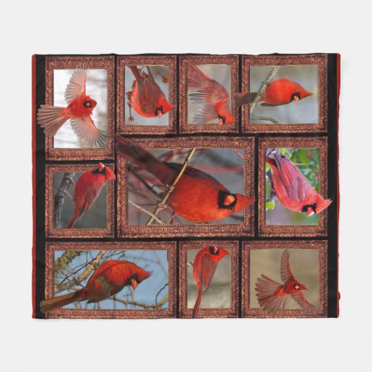 3D Kardinaal Fleece Deken (Voorkant (Horizontaal))